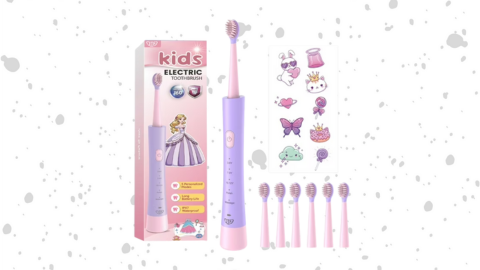 Kids Electric Toothbrush with 6 Brush Heads