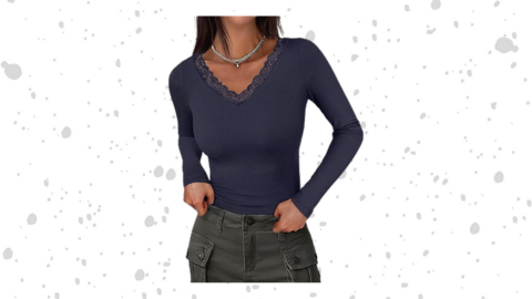 ANRABESS Long Sleeve Lace Top