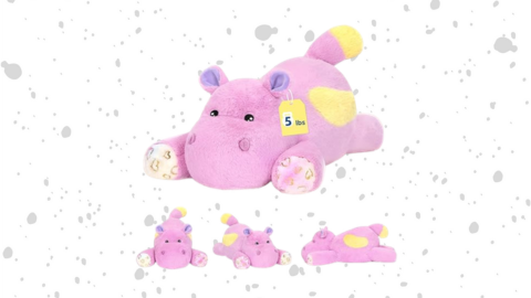 5 lbs Hippo Weighted Stuffed Animal
